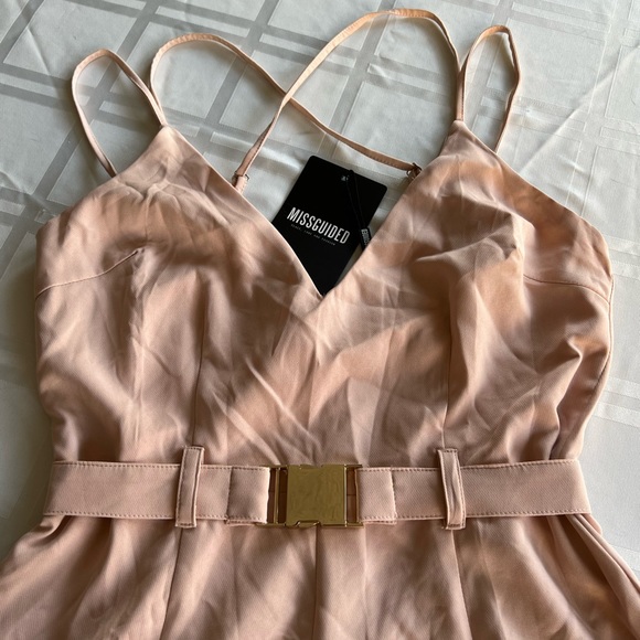 Missguided Pants - Missguided Romper Tank/Short cut Blush Pink Nude, UK European Nordstrom